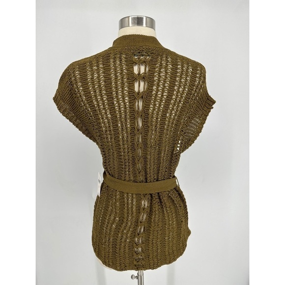 A by Anthropologie Crochet Sheer Sleeveless V-Neck Vest - Picture 3 of 9